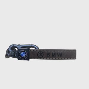 GENUINE LEATHER KEYCHAIN FOR  BMW CAR BRAND BROWN COLOR